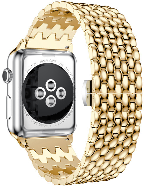 Sleva na 4wrist Ocelový tah s dračím vzorem pro Apple Watch 38/40/41 mm - Gold - magentka.cz