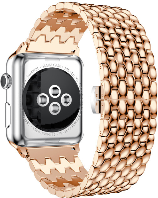 Sleva na 4wrist Ocelový tah s dračím vzorem pro Apple Watch 38/40/41 mm - Rose Gold - magentka.cz