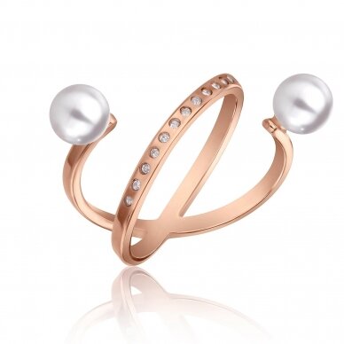 Sleva na Emily Westwood Elegantní bronzový prsten s perlami WR1023R - magentka.cz