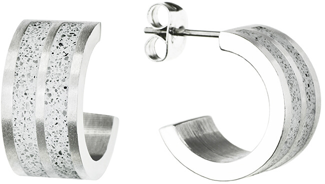 Sleva na Gravelli Kruhové ocelové náušnice s betonem Fusion GJEWSSG101UN - magentka.cz