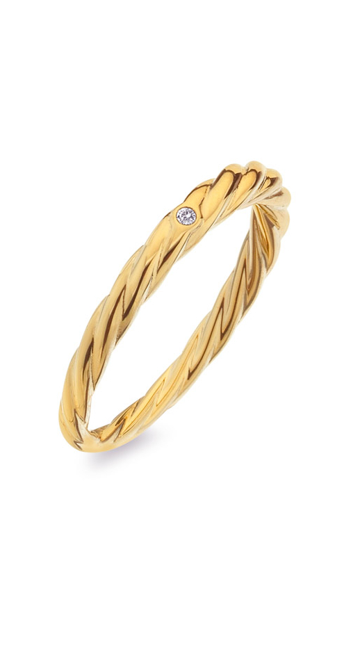 Sleva na Hot Diamonds Minimalistický pozlacený prsten s diamantem Jac Jossa Soul DR224 52 mm - magentka.cz