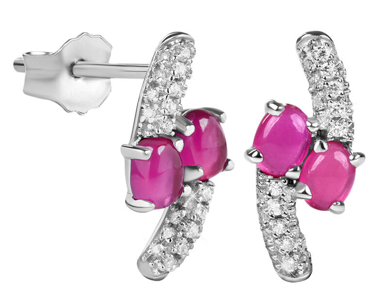 Sleva na Silver Cat Stříbrné náušnice se zirkony SC311 - magentka.cz