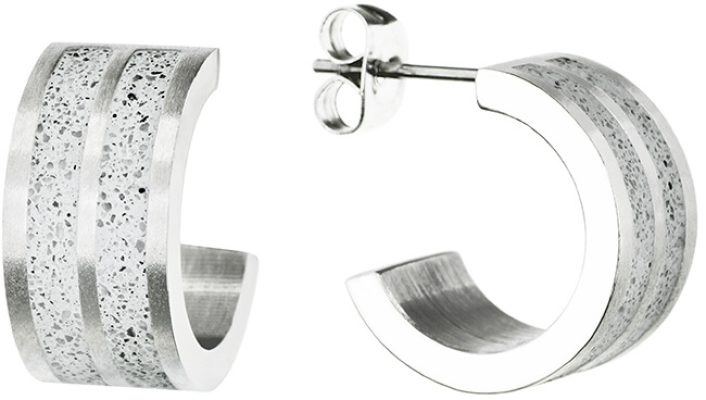 Sleva na Gravelli Kruhové ocelové náušnice s betonem Fusion GJEWSSG101UN - magentka.cz